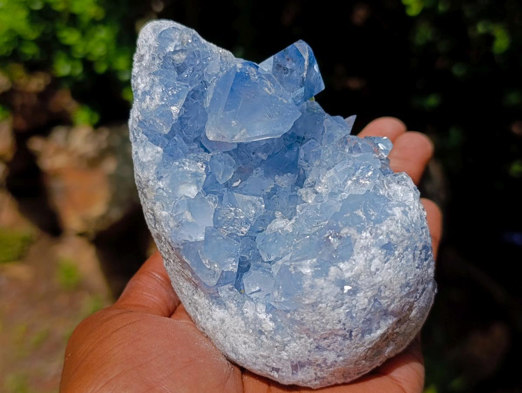 Natural Blue Celestite Specimens x 2 From Sakoany, Madagascar - Toprock Gemstones and Minerals 