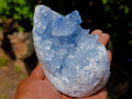 Natural Blue Celestite Specimens x 2 From Sakoany, Madagascar - Toprock Gemstones and Minerals 