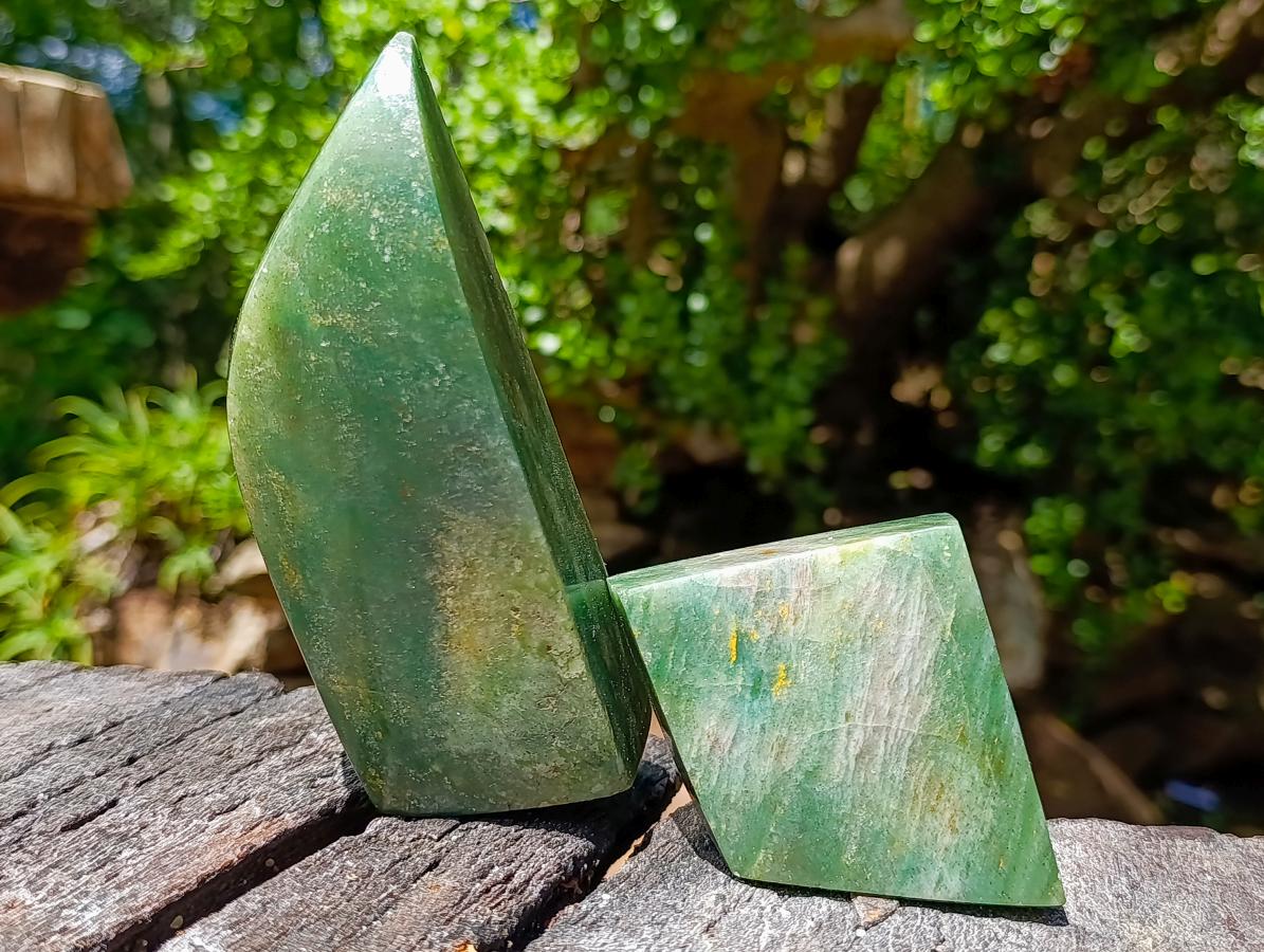 Polished Aventurine Free Forms x 5 From Zimbabwe - Toprock Gemstones and Minerals 