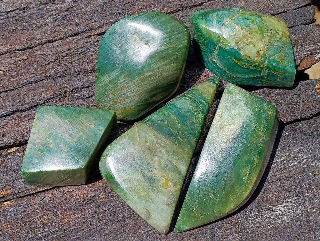 Polished Aventurine Free Forms x 5 From Zimbabwe - Toprock Gemstones and Minerals 