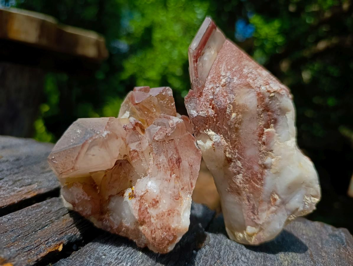 Natural Red Hematoid Quartz Crystal Clusters x 6 From Karoi, Zimbabwe - Toprock Gemstones and Minerals 