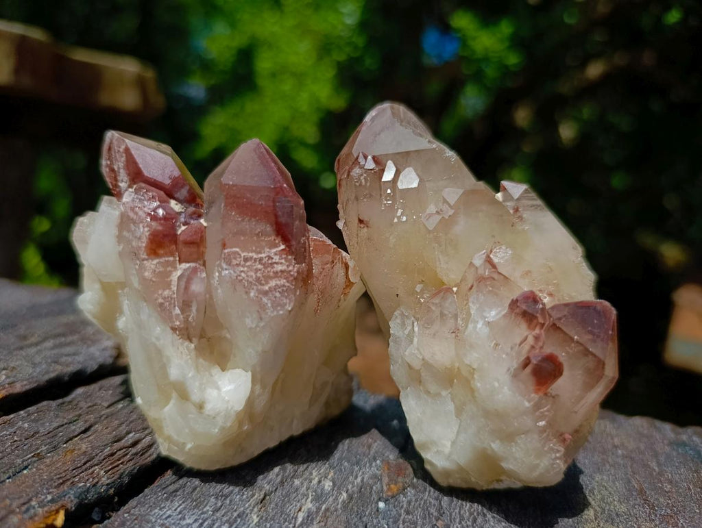Natural Red Hematoid Quartz Crystal Clusters x 6 From Karoi, Zimbabwe - Toprock Gemstones and Minerals 