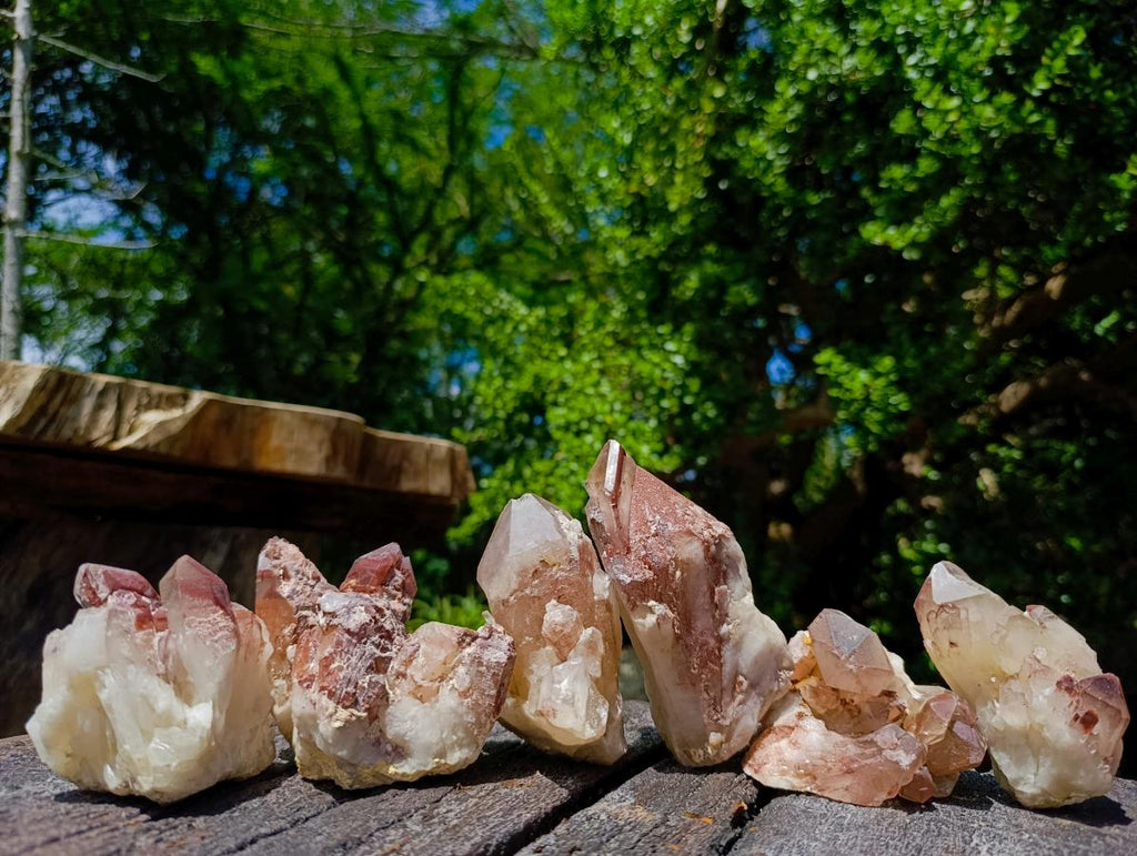 Natural Red Hematoid Quartz Crystal Clusters x 6 From Karoi, Zimbabwe - Toprock Gemstones and Minerals 