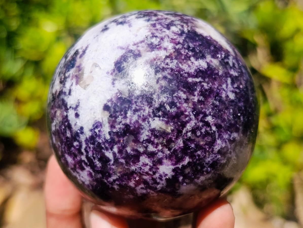 Polished Large Silver Leaf Lepidolite Spheres x 2 From Zimbabwe - Toprock Gemstones and Minerals 