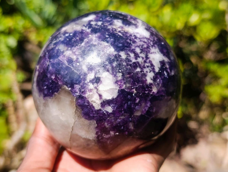 Polished Large Silver Leaf Lepidolite Spheres x 2 From Zimbabwe - Toprock Gemstones and Minerals 