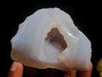Polished and Natural Banded Agate with Crystalline Standing Geodes x 6 From Maintirano, Madagascar - Toprock Gemstones and Minerals 