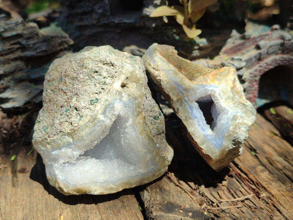 Natural Blue Lace Agate Geodes and Vug Specimens x 12 From Nsanje, Malawi - Toprock Gemstones and Minerals 