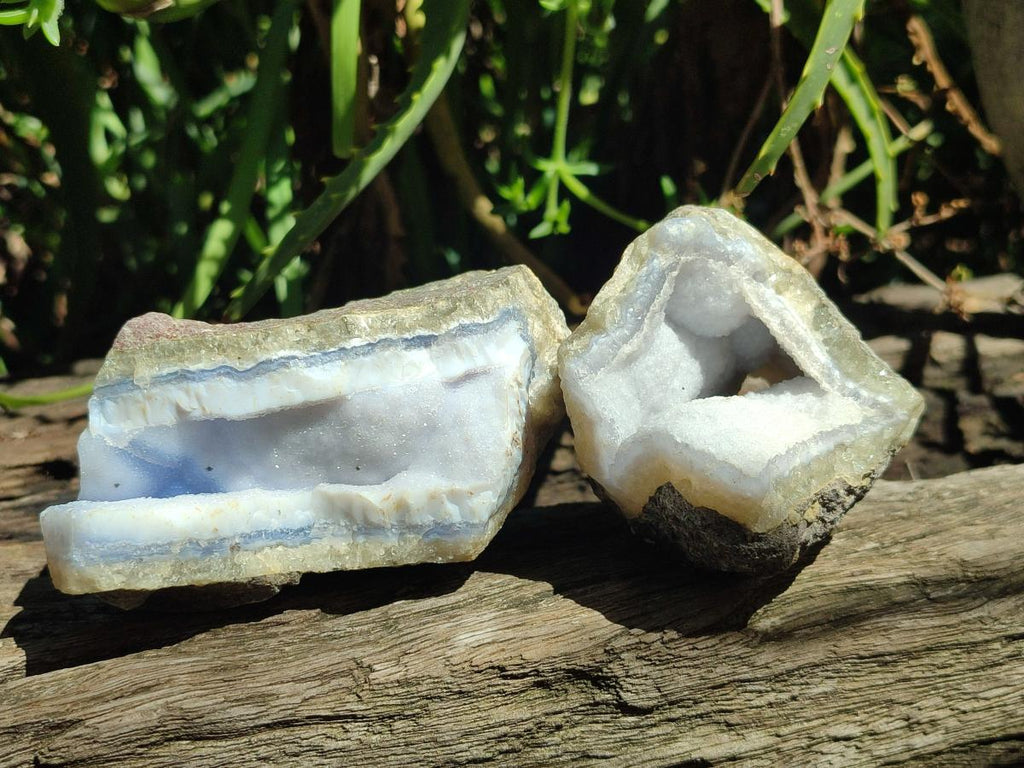 Natural Blue Lace Agate Geodes and Vug Specimens x 12 From Nsanje, Malawi - Toprock Gemstones and Minerals 