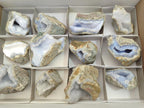 Natural Blue Lace Agate Geodes and Vug Specimens x 12 From Nsanje, Malawi - Toprock Gemstones and Minerals 