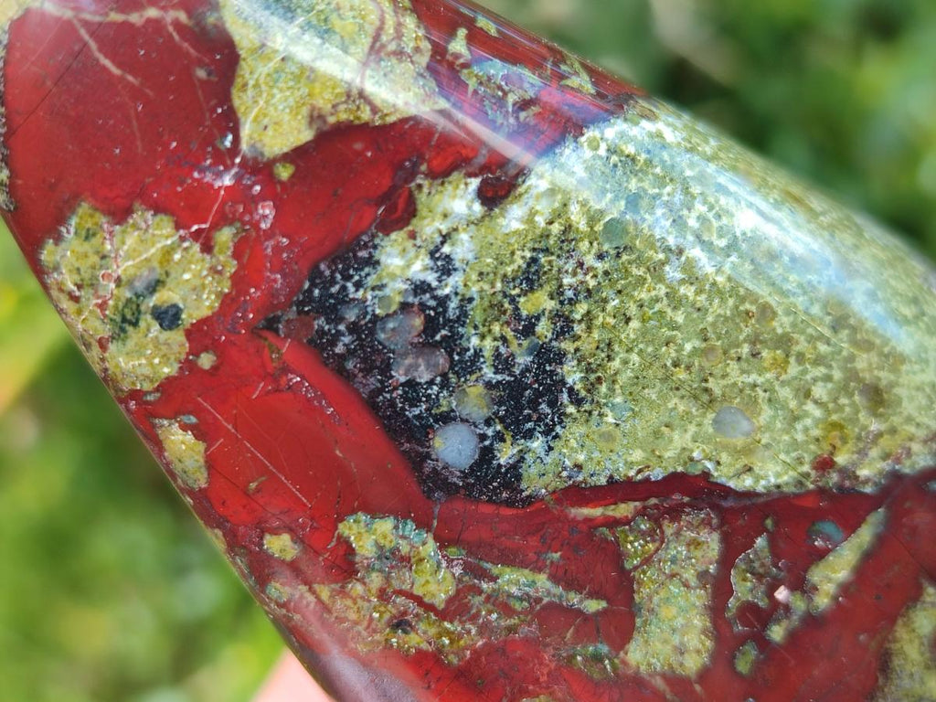 Polished Bastite Dragonsblood Stone Standing Display Pieces x 2 From Tshipise, South Africa - Toprock Gemstones and Minerals 