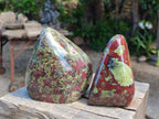Polished Bastite Dragonsblood Stone Standing Display Pieces x 2 From Tshipise, South Africa - Toprock Gemstones and Minerals 