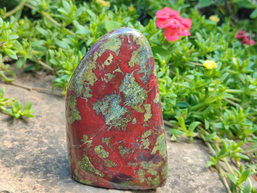 Polished Bastite Dragonsblood Stone Standing Display Pieces x 2 From Tshipise, South Africa - Toprock Gemstones and Minerals 