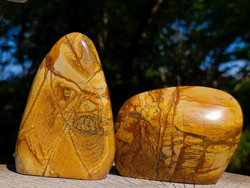 Polished Picture Stone Jasper Standing Display Pieces x 3 From Ais-Ais, Namibia - Toprock Gemstones and Minerals 