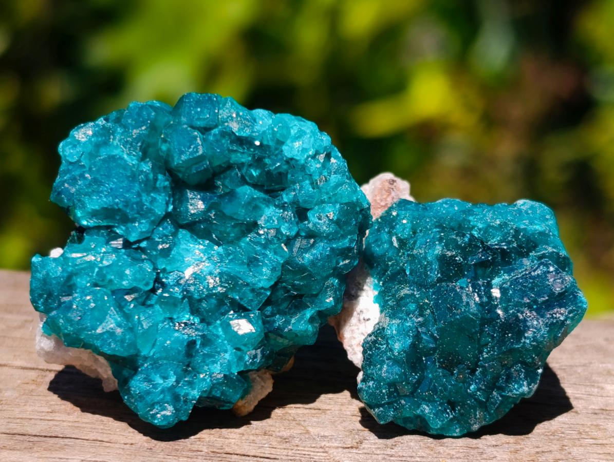 Natural Dioptase Specimens on Dolomite Matrix x 20 From Tantara Mine, Congo - Toprock Gemstones and Minerals 