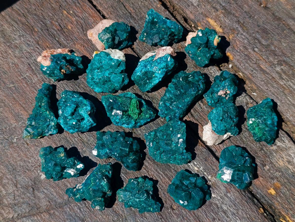 Natural Dioptase Specimens on Dolomite Matrix x 20 From Tantara Mine, Congo - Toprock Gemstones and Minerals 