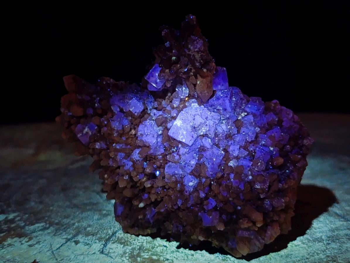 Natural Cubic Fluorite Specimens with Sprays of Acicular Quartz x 5 From Khorixas, Namibia