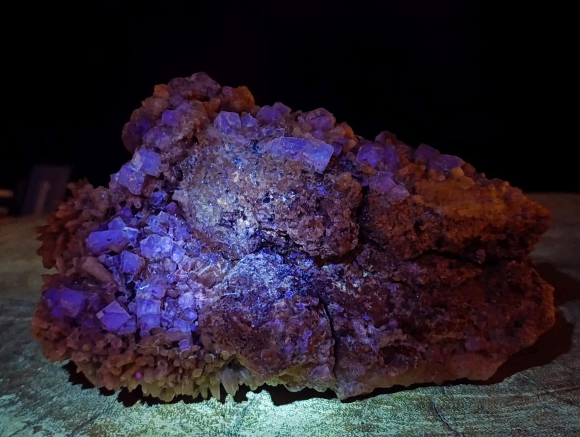 Natural Cubic Fluorite Specimens with Sprays of Acicular Quartz x 5 From Khorixas, Namibia