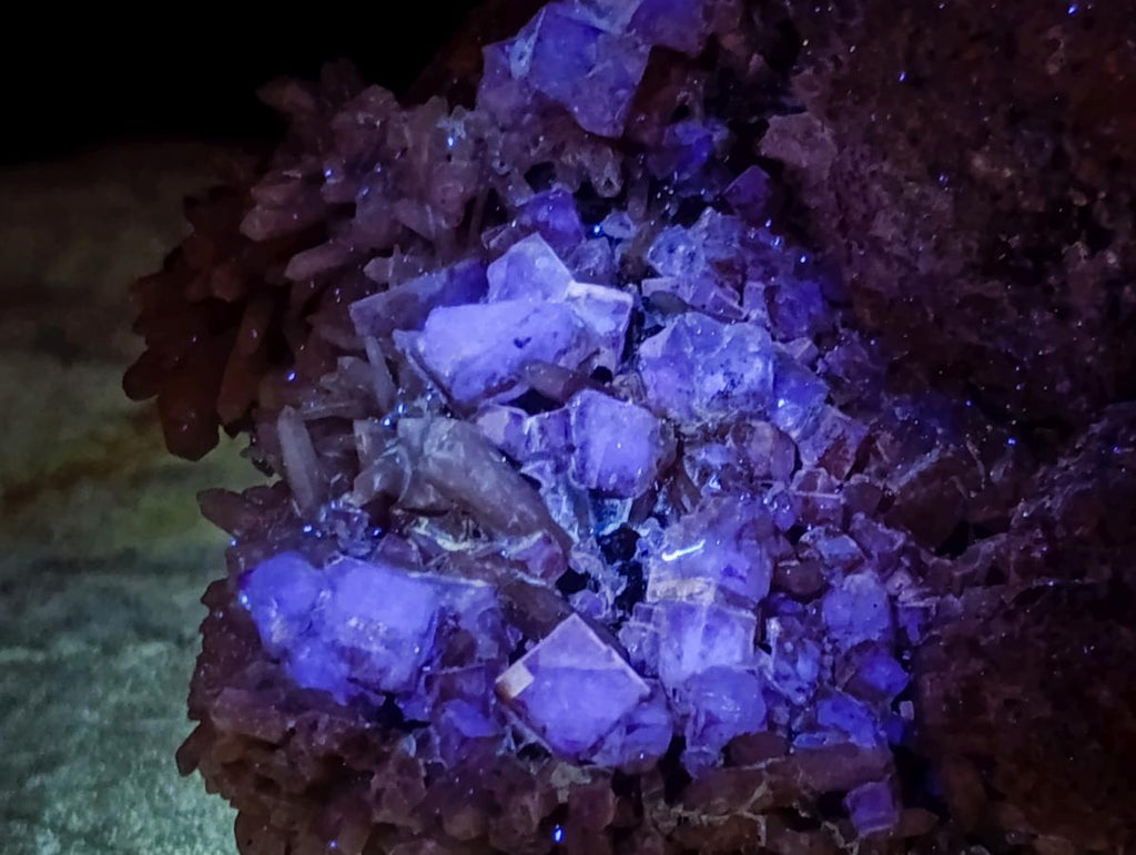 Natural Cubic Fluorite Specimens with Sprays of Acicular Quartz x 5 From Khorixas, Namibia
