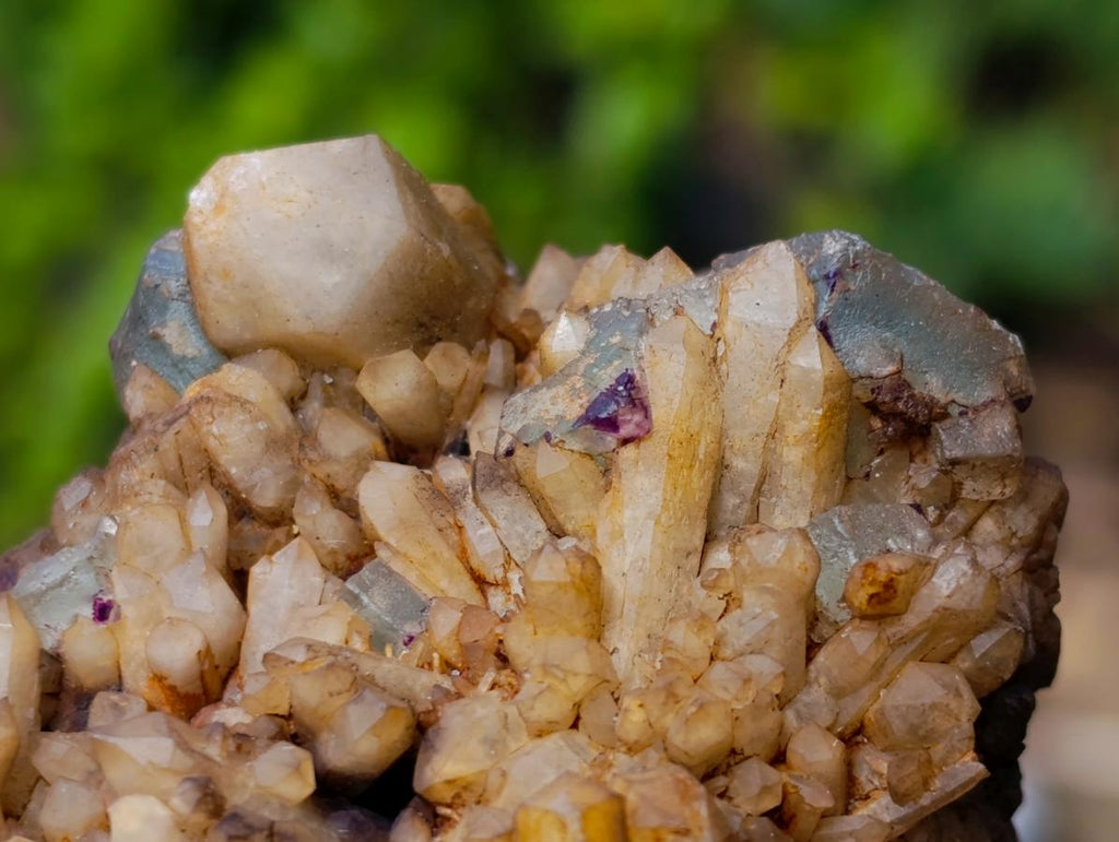 Natural Cubic Fluorite Specimens with Sprays of Acicular Quartz x 5 From Khorixas, Namibia