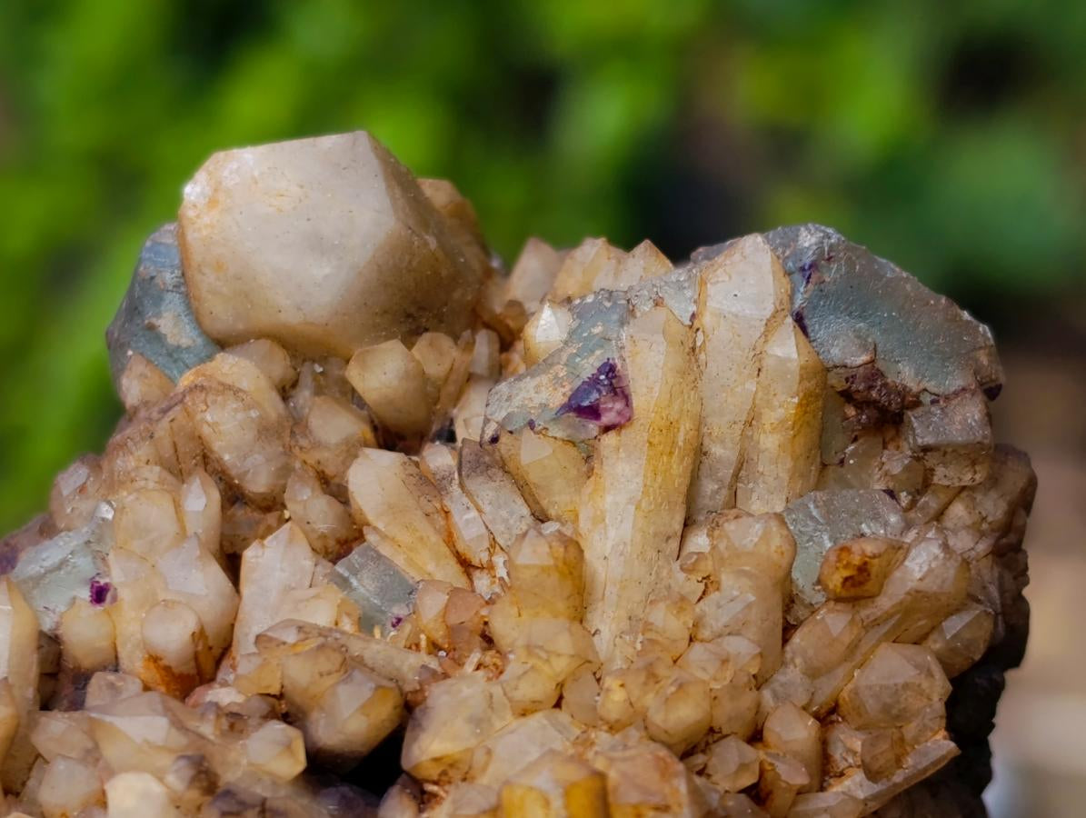 Natural Cubic Fluorite Specimens with Sprays of Acicular Quartz x 5 From Khorixas, Namibia
