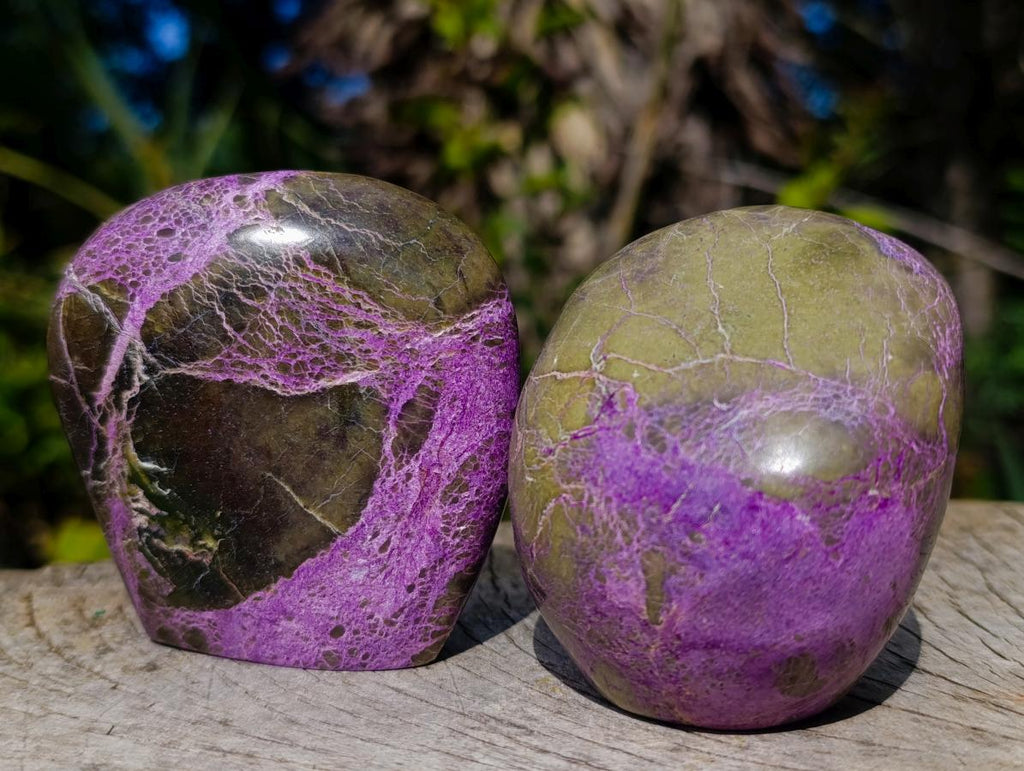 Polished Stichtite Standing Display Pieces x 12 From Barberton, South Africa