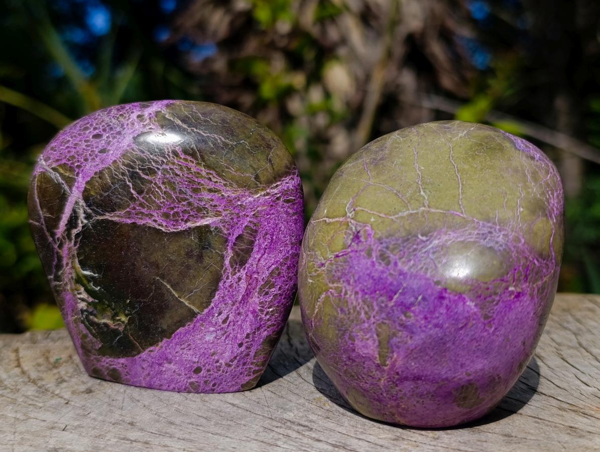 Polished Stichtite Standing Display Pieces x 12 From Barberton, South Africa