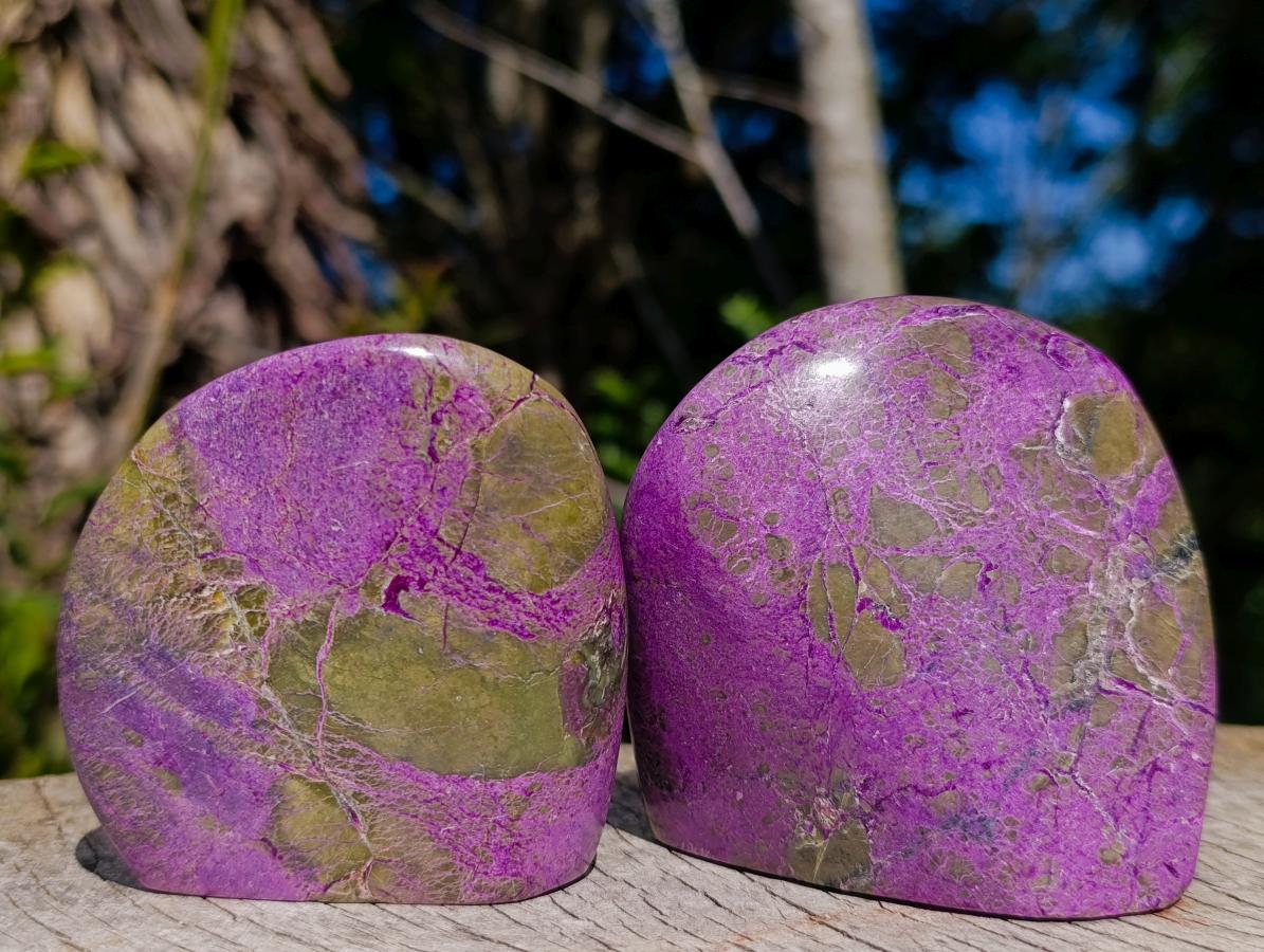 Polished Stichtite Standing Display Pieces x 12 From Barberton, South Africa