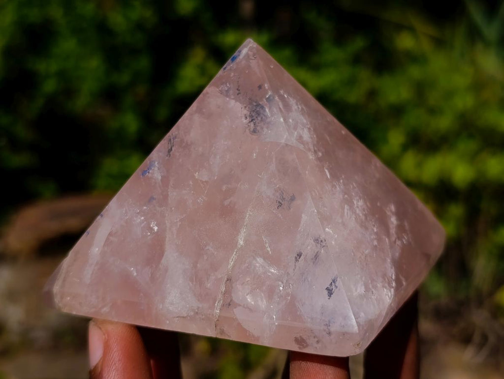 Polished Gemmy Rose Quartz Pyramid x 4 From Madagascar - Toprock Gemstones and Minerals 