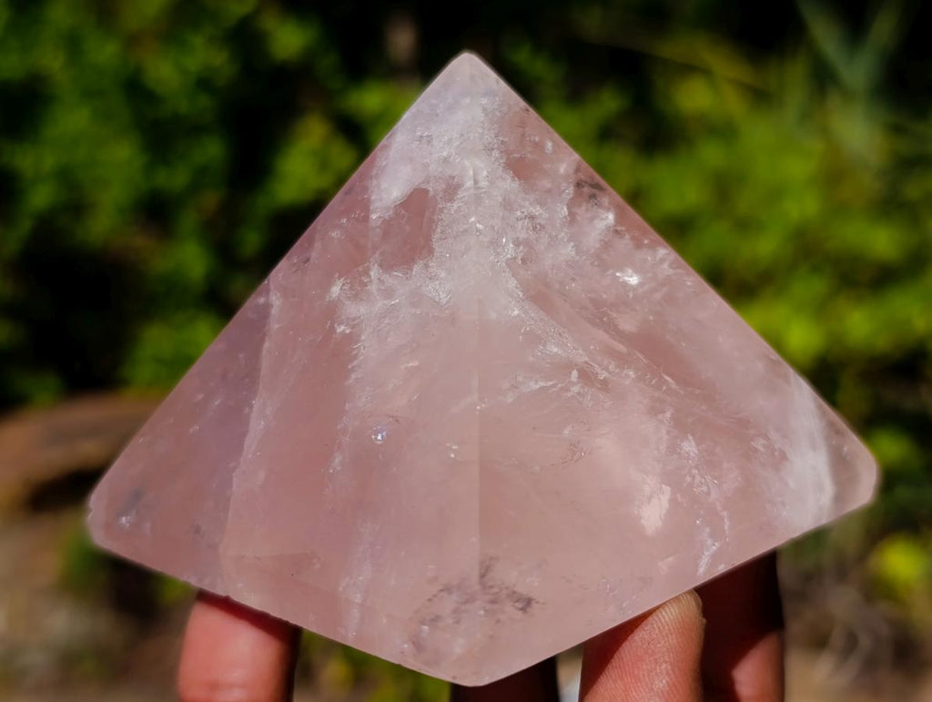 Polished Gemmy Rose Quartz Pyramid x 4 From Madagascar - Toprock Gemstones and Minerals 