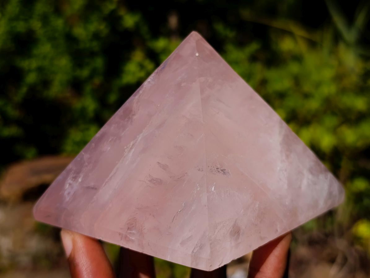 Polished Gemmy Rose Quartz Pyramid x 4 From Madagascar - Toprock Gemstones and Minerals 