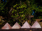 Polished Gemmy Rose Quartz Pyramid x 4 From Madagascar - Toprock Gemstones and Minerals 