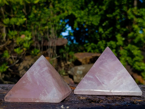 Polished Gemmy Rose Quartz Pyramid x 4 From Madagascar - Toprock Gemstones and Minerals 