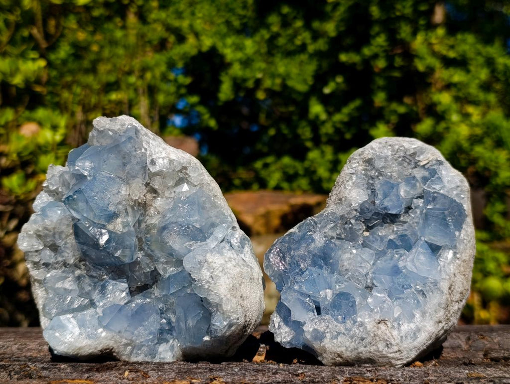 Natural Blue Celestite Specimens x 3 From Sakoany, Madagascar - Toprock Gemstones and Minerals 