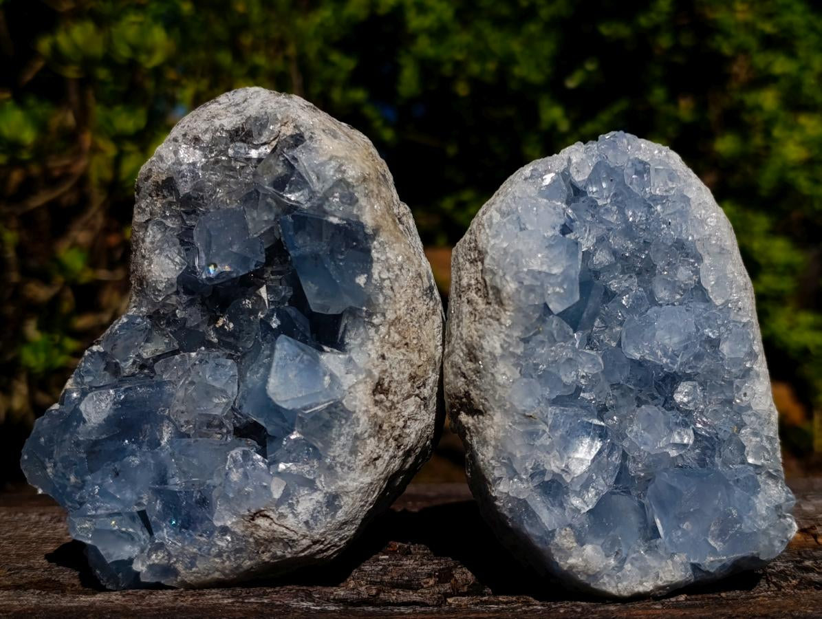 Natural Blue Celestite Specimens x 3 From Sakoany, Madagascar - Toprock Gemstones and Minerals 