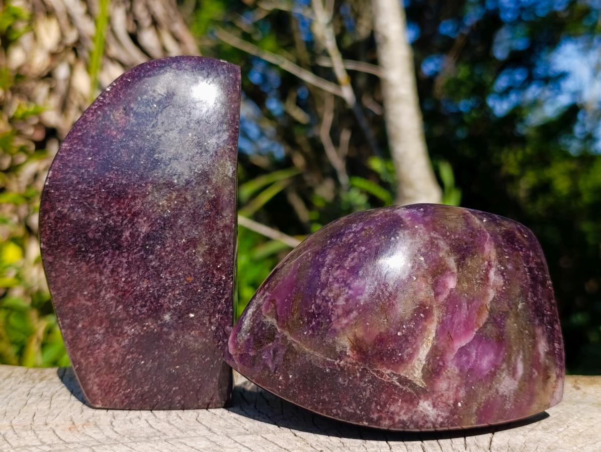 Polished Lepidolite Free Forms x 4 From Zimbabwe - Toprock Gemstones and Minerals 