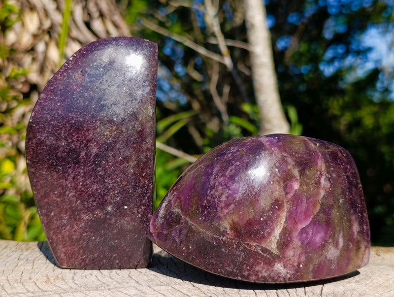 Polished Lepidolite Free Forms x 4 From Zimbabwe - Toprock Gemstones and Minerals 