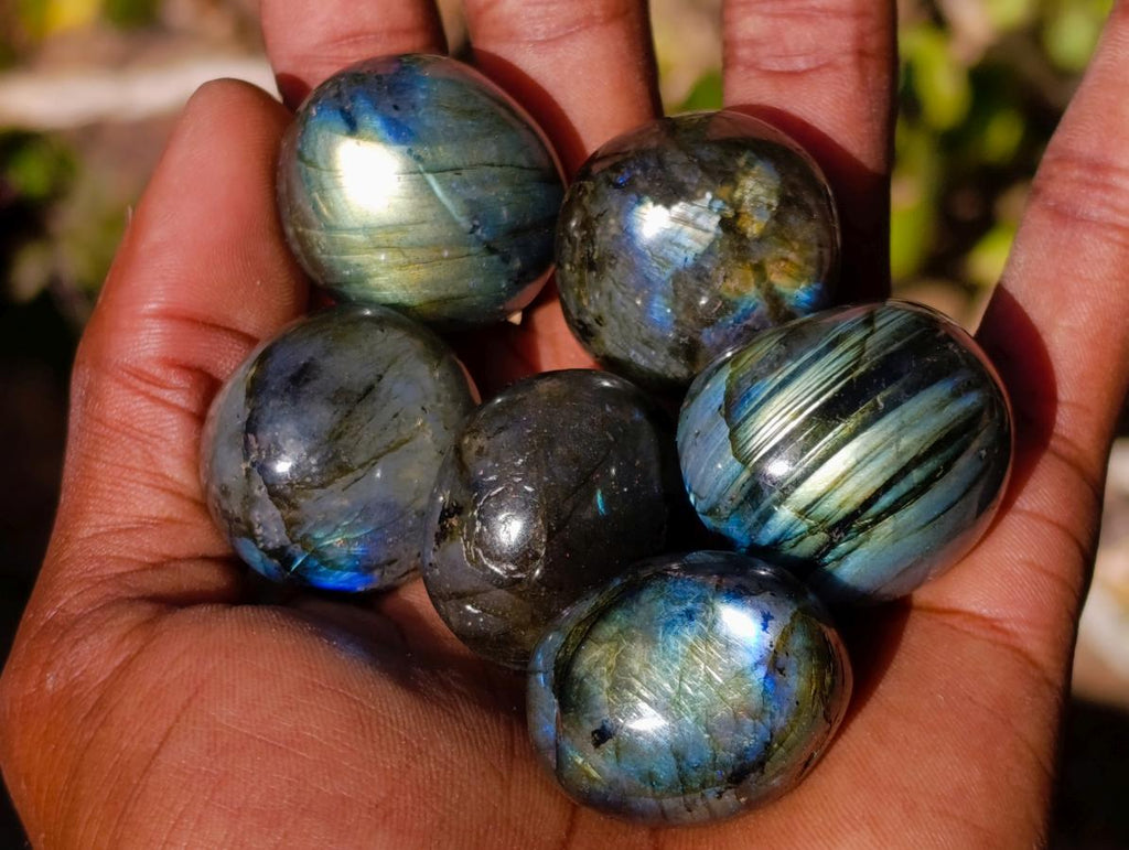 Polished Rounded Labradorite Free Forms x 35 From Madagascar - Toprock Gemstones and Minerals 