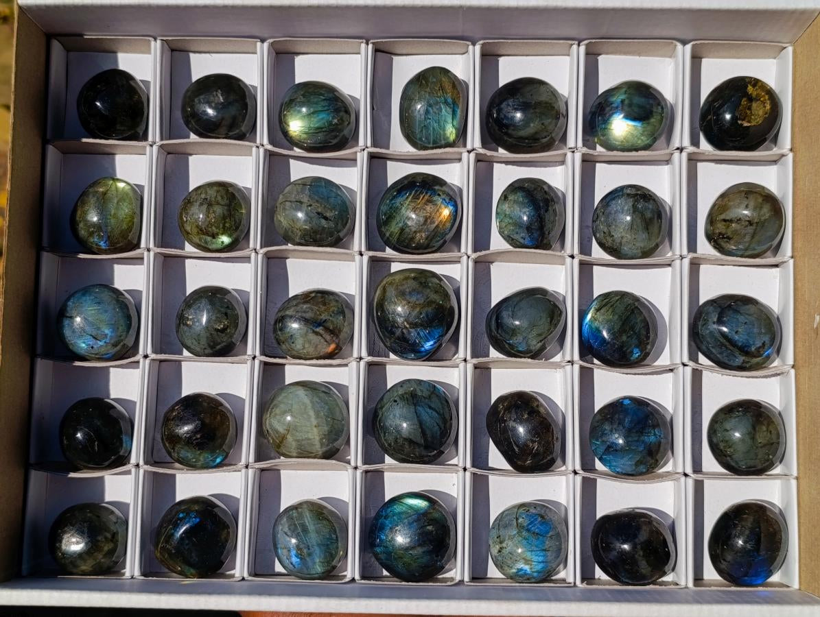 Polished Rounded Labradorite Free Forms x 35 From Madagascar - Toprock Gemstones and Minerals 