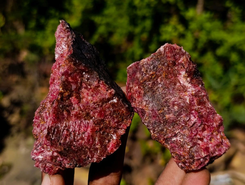 Natural Cobbed Rhodonite Specimens x 27 From Rhusinga, Zimbabwe - Toprock Gemstones and Minerals 