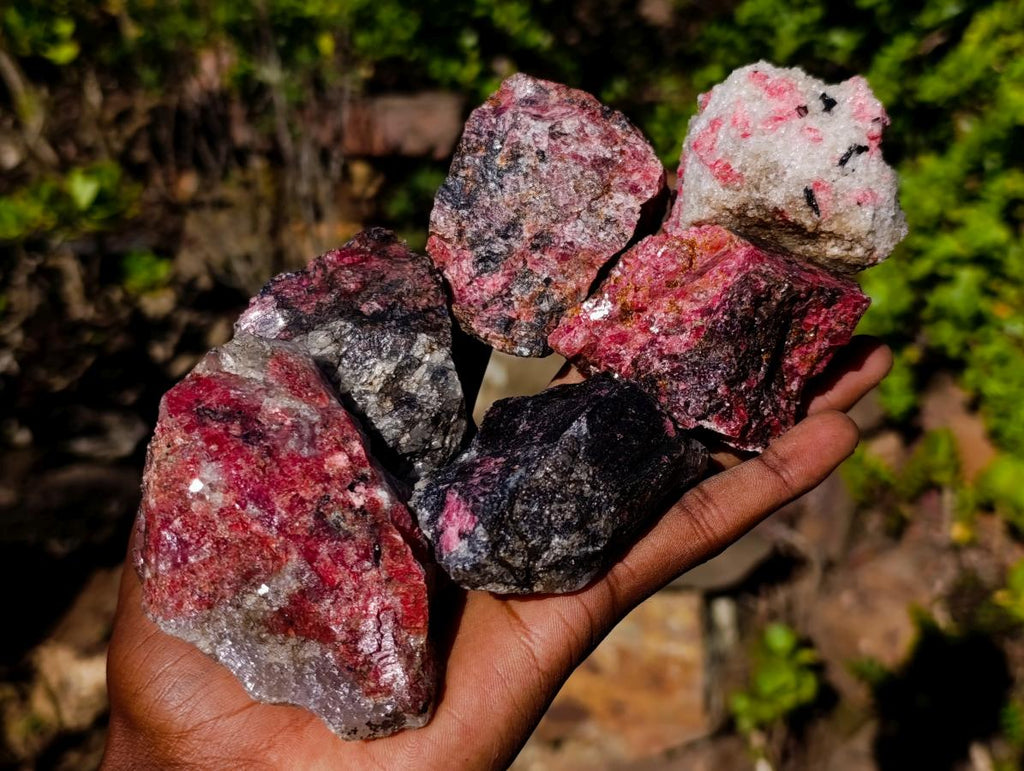 Natural Cobbed Rhodonite Specimens x 27 From Rhusinga, Zimbabwe - Toprock Gemstones and Minerals 