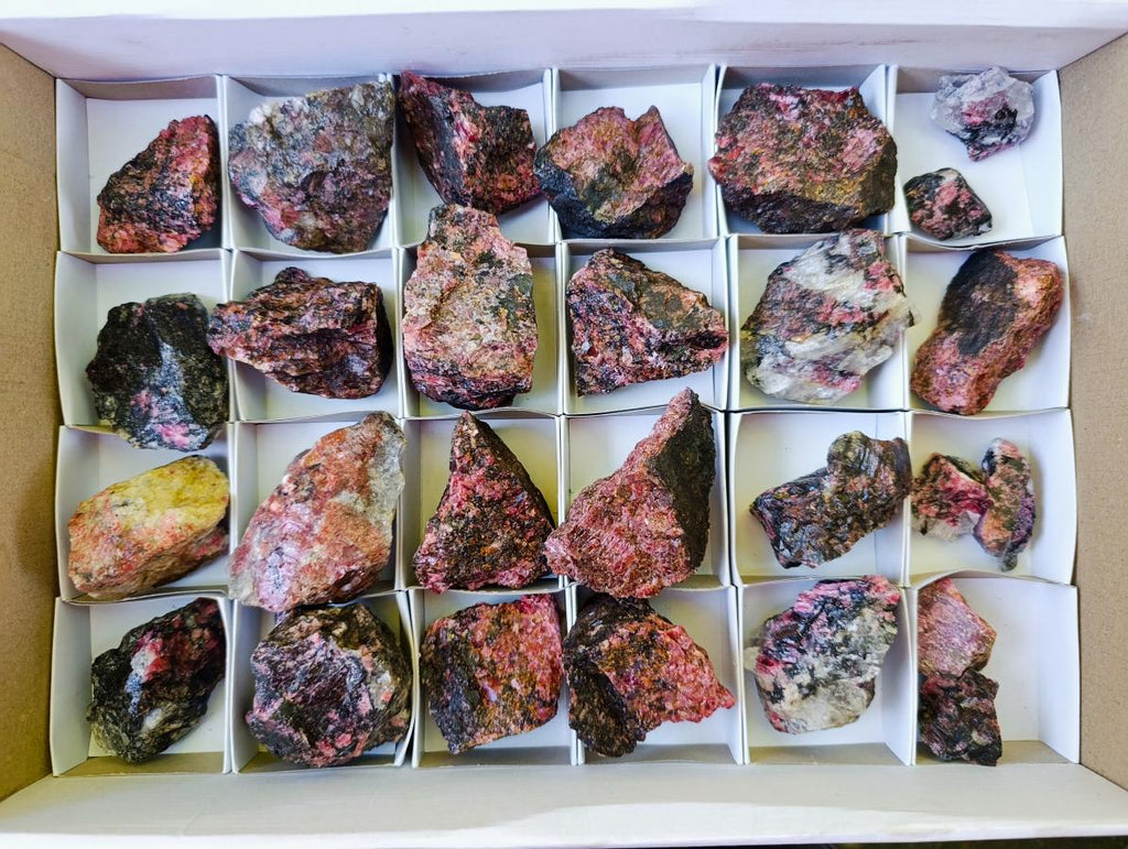 Natural Cobbed Rhodonite Specimens x 27 From Rhusinga, Zimbabwe - Toprock Gemstones and Minerals 