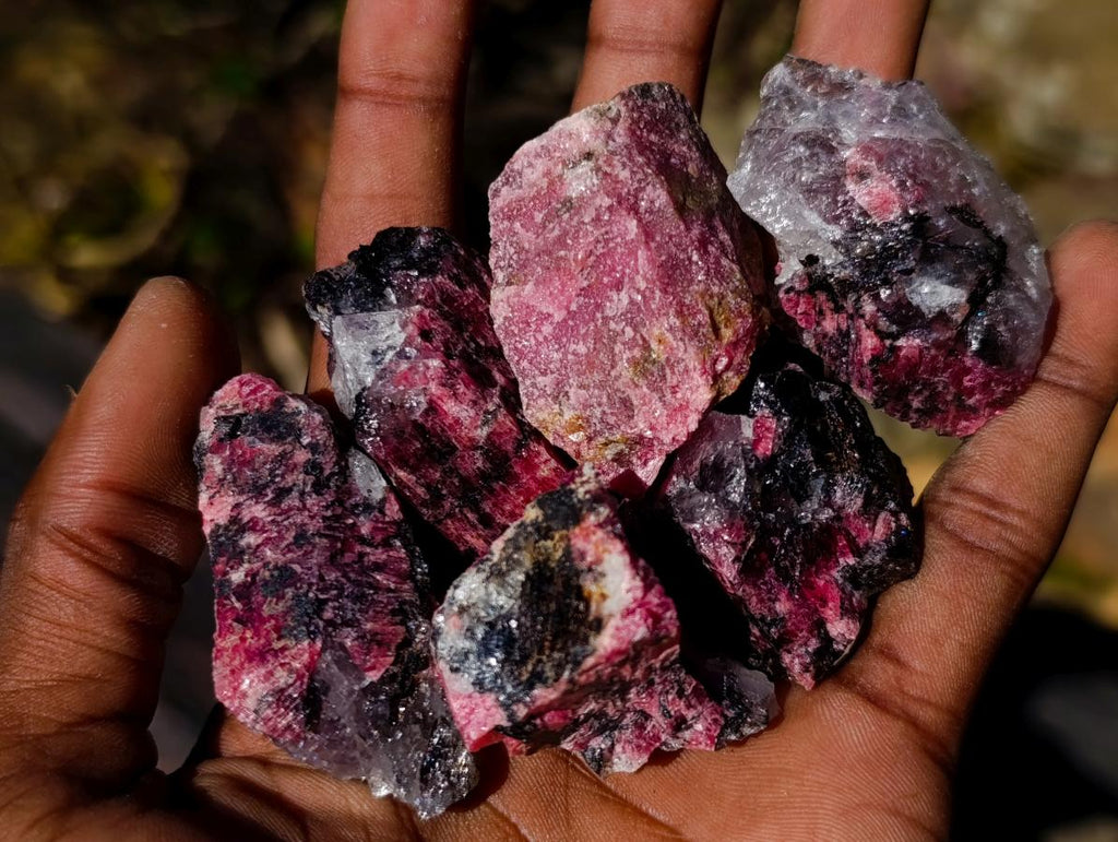 Natural Cobbed Rhodonite Specimens x 27 From Rhusinga, Zimbabwe - Toprock Gemstones and Minerals 