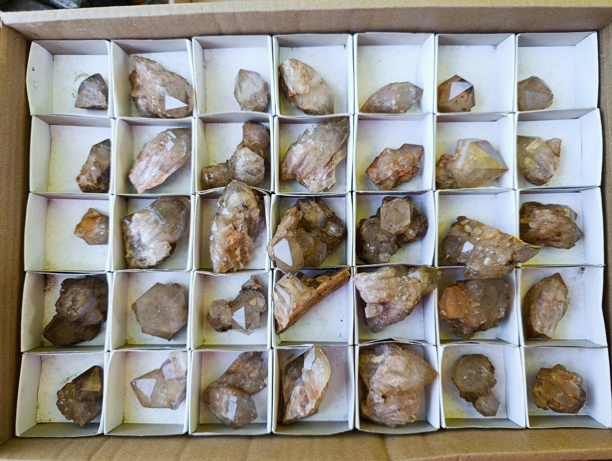 Natural Cascading White Phantom Smokey Luena and Smokey Citrine Quartz Crystals and Clusters x 35 From Luena, Congo - Toprock Gemstones and Minerals 