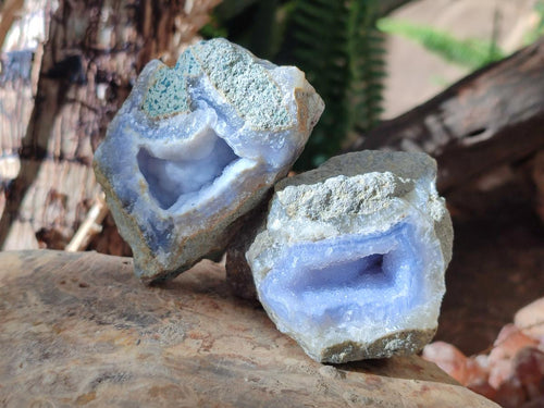 Natural Small Blue Lace Agate Geode and Vug Specimens x 25 From Nsanje, Malawi - Toprock Gemstones and Minerals 