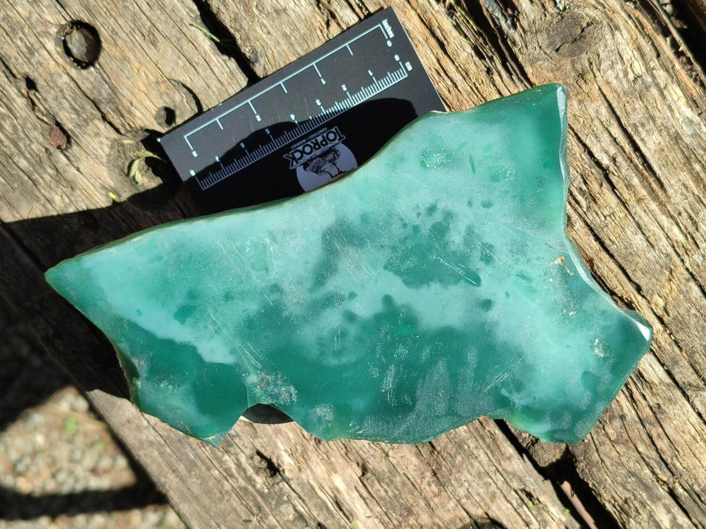 Polished One Side Mtorolite Chrysoprase Slices x 2 From Mutorashanga, Zimbabwe