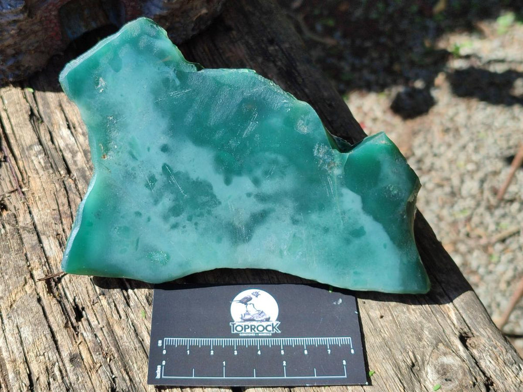 Polished One Side Mtorolite Chrysoprase Slices x 2 From Mutorashanga, Zimbabwe