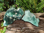 Polished One Side Mtorolite Chrysoprase Slices x 2 From Mutorashanga, Zimbabwe