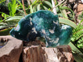 Polished One Side Mtorolite Chrysoprase Slices x 2 From Mutorashanga, Zimbabwe