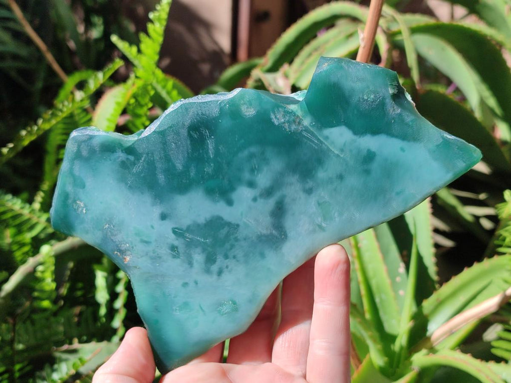 Polished One Side Mtorolite Chrysoprase Slices x 2 From Mutorashanga, Zimbabwe