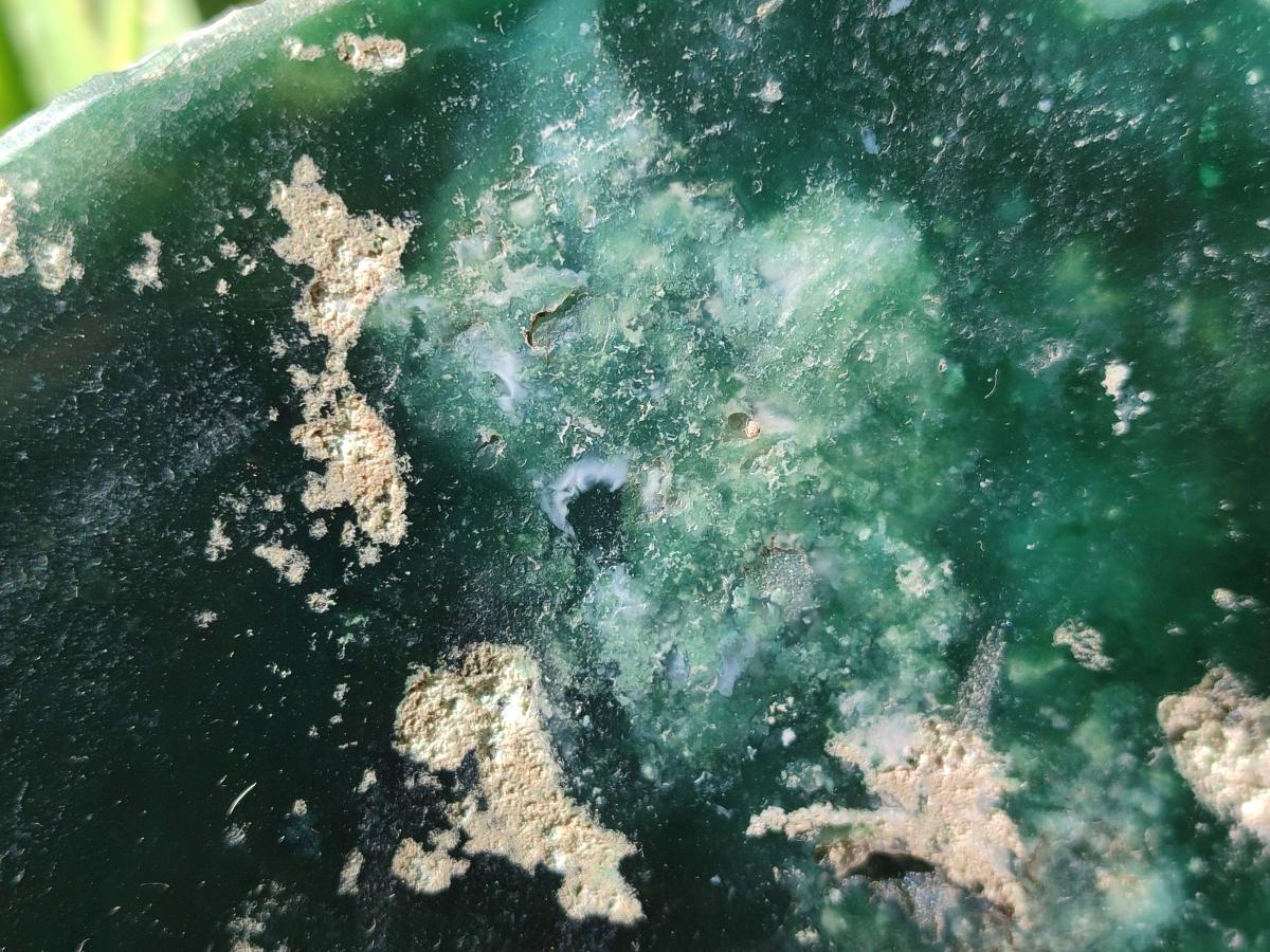 Polished One Side Mtorolite Chrysoprase Slices x 2 From Mutorashanga, Zimbabwe